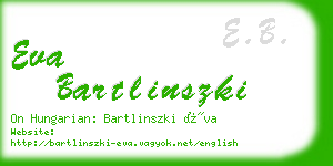 eva bartlinszki business card